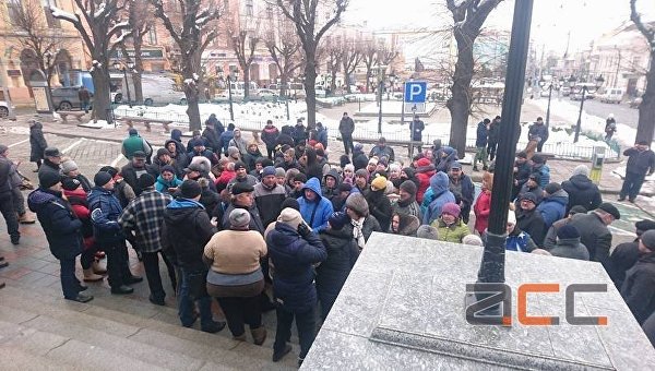 Протест продавцов мяса в центре Черновцов