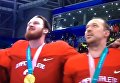 Как российские хоккеисты пели гимн России под музыку олимпийского гимна. Видео