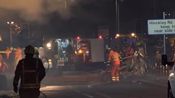 В сети появилось новое видео с места взрыва и пожара в Лестере. Видео
