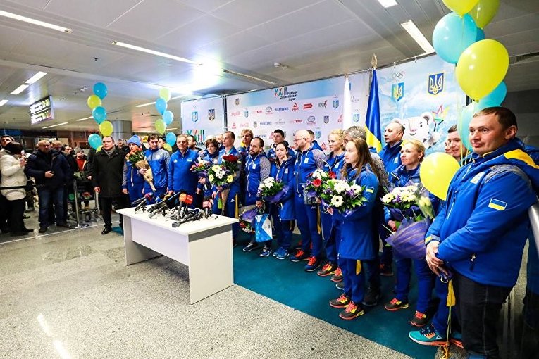 Встреча олимпийского чемпиона Александра Абраменко в аэропорту Борисполь