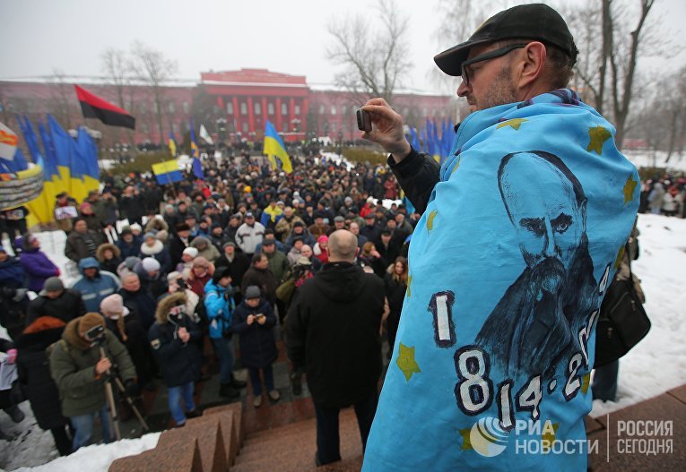 Акция сторонников М. Саакашвили в Киеве