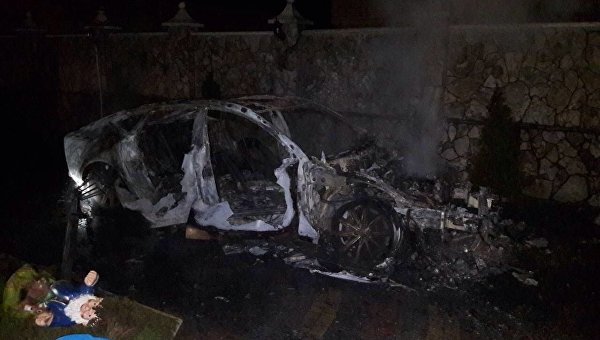 В Закарпатье сожгли автомобиль Audi A7