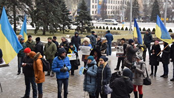 В Запорожье протестовали против выборов президента России в Крыму
