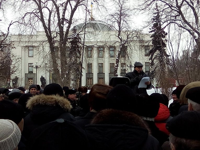 Акция протеста ветеранов МВД с требованием поднять пенсии в Киеве