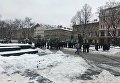 Акция протеста ветеранов МВД с требованием поднять пенсии во Львове