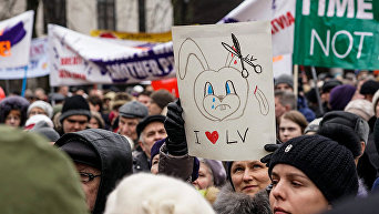Протест в Латвии. Архивное фото