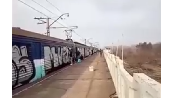 Атака граффити-хулиганов на поезд под Днепром