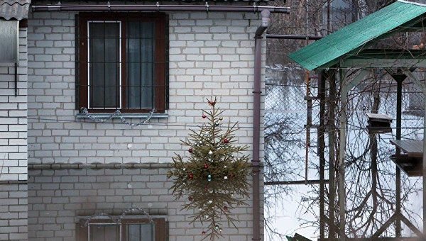 Новогодняя елка в подтопленном доме в Чернигове