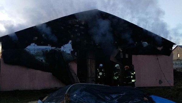 Пожар на конюшне в Киевской области