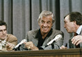 Бельмондо и Лелуш во время пресс-конференции