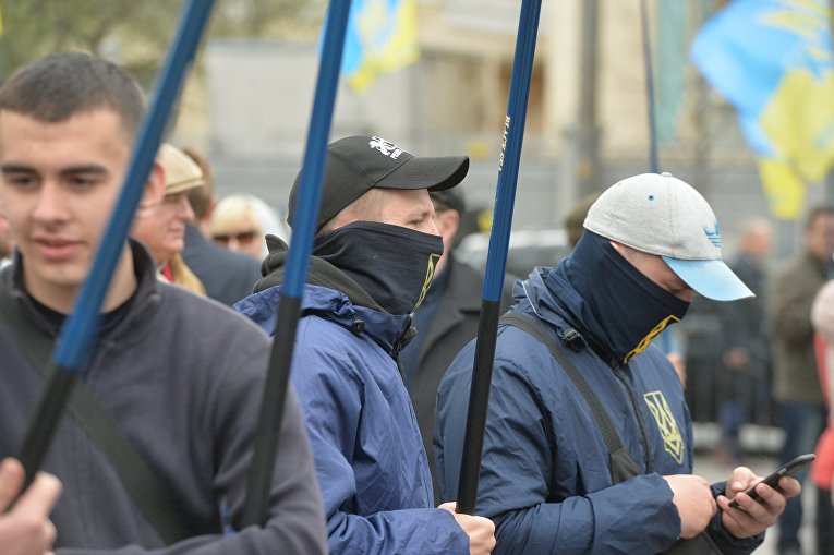 Пикетирование Верховной Рады Украины в поддержку законопроекта №7190, согласно которому все участники добровольческих батальонов должны быть признаны на официальном уровне