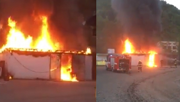 Пожар возле АЗС в Мукачево