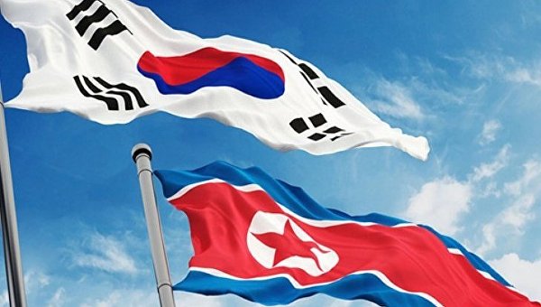 Флаги Южной Кореи и КНДР