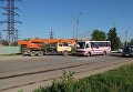 Кран врезался в маршрутку в Черновцах