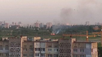 Пожар в садах на Виноградаре в Киеве