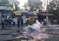 В Киеве на ходу сгорел мотоцикл. Видео