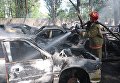 Последствия масштабного пожара на стоянке в Киеве
