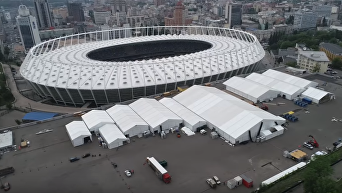 Подготовку Олимпийского к финалу Лиги чемпионов сняли с воздуха. Видео