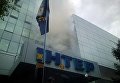 Дым над зданием Интера в Киеве