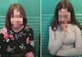 Две девочки, которые катались между вагонами киевского метро. Их родители были оштрафованы