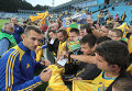 Тренировка игроков сборной Украины по футболу