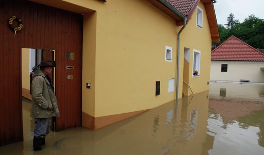 Наводнение в Бехине (Южная Богемия)