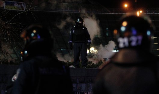 Милиция на Майдане Незалежности в ночь на 30 ноября