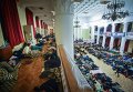 Участники Евромайдана спят в здании Киевской горадминистрации