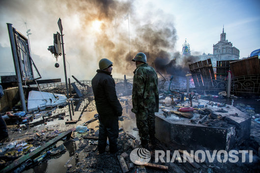 Ситуация на Майдане Незалежности во время протестов. Архивное фото
