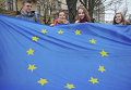 Митинг. Флаг Евросоюза