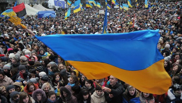 Акция в поддержку евроинтеграции Украины во Львове