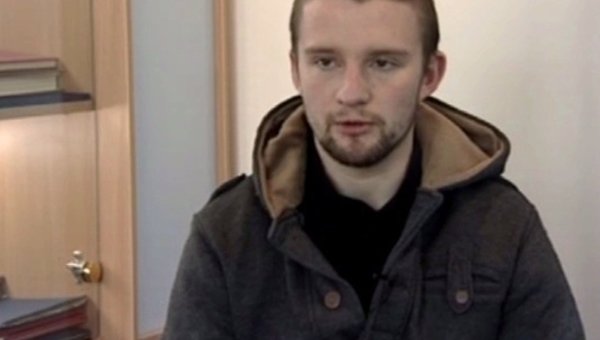 Активист Правого сектора Виталий Кривошеев, задержанный в РФ. Стоп-кадр с видео