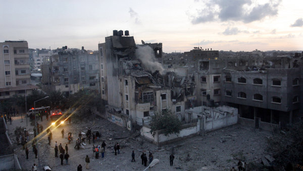 Разрушенный дом одного из военачальников движения ХАМАС