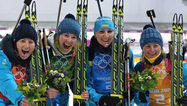 Слева направо: Вита Семеренко, Юлия Джима, Елена Пидгрушная, Валентина Семеренко (Украина)