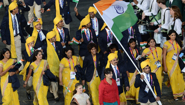 Делегация Индии во время парада олимпийских сборных на церемонии открытия ХХХ летних Олимпийских игр в Лондоне. Архивное фото