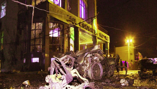Двойной взрыв у ресторана в Махачкале
