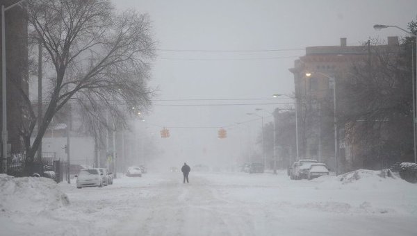 Снежный шторм в Детройте. Архивное фото