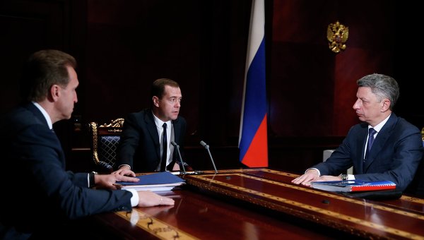 Встреча Д.Медведева с Ю.Бойко и И.Шуваловым