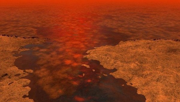 На берегу метанового озера на Титане