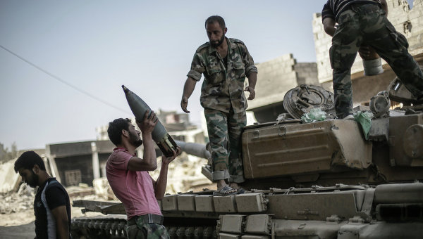 Сирийская армия в пригороде Дамаска