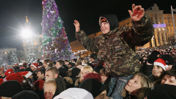 Встреча Нового года на Майдане Независимости в Киеве