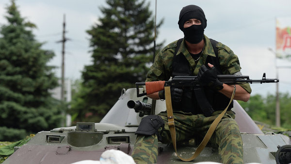 Боец батальона Восток в Донецке