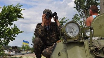 Блокпост сил АТО в Семеновке