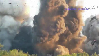 Взрыв моста в Горловке. Видео