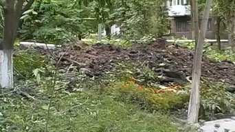 Дом обрушился в Луганске