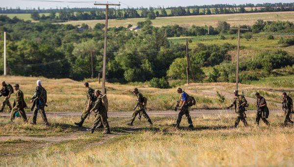 Бойцы ополчения  на востоке Украины