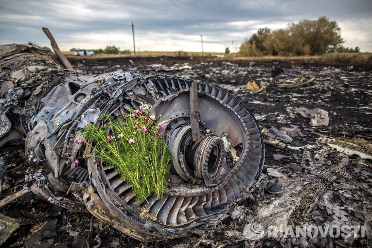 На месте крушения Boeing 777 в Украине. Архивное фото