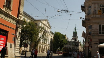 Вид на центр Львова - площадь Рынок. Архивное фото