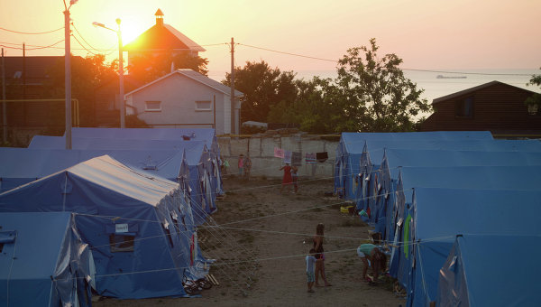 Лагерь беженцев из Украины в Севастополе