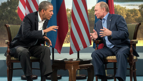 Барак Обама и Владимир Путин. Архивное фото